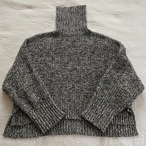 Madewell - Black & White Funnel Neck Sweater - Large